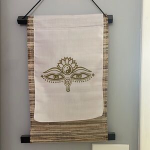 Gold and White Tapestry Wall Decor